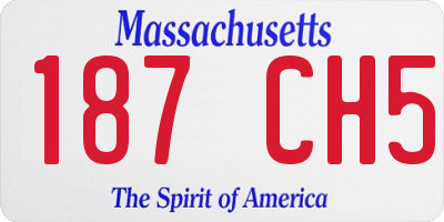 MA license plate 187CH5