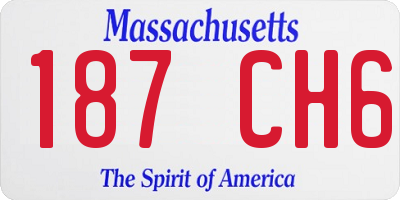 MA license plate 187CH6