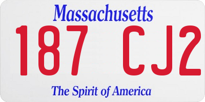 MA license plate 187CJ2
