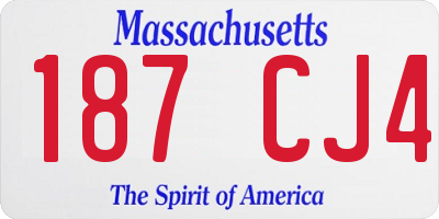 MA license plate 187CJ4