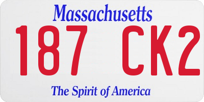 MA license plate 187CK2