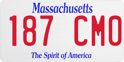 MA license plate 187CM0