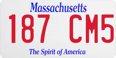 MA license plate 187CM5