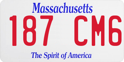 MA license plate 187CM6
