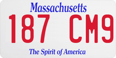 MA license plate 187CM9