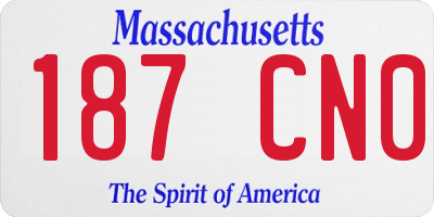 MA license plate 187CN0