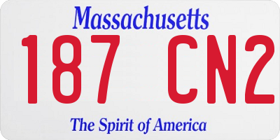 MA license plate 187CN2