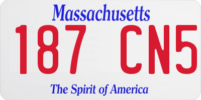 MA license plate 187CN5