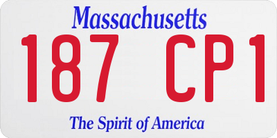 MA license plate 187CP1