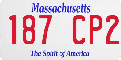 MA license plate 187CP2