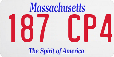 MA license plate 187CP4
