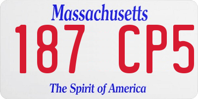 MA license plate 187CP5