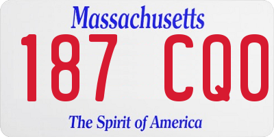 MA license plate 187CQ0