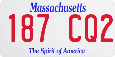 MA license plate 187CQ2