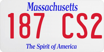 MA license plate 187CS2
