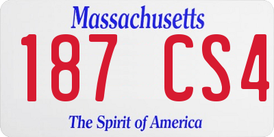 MA license plate 187CS4