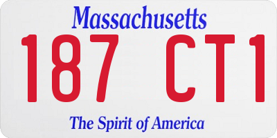 MA license plate 187CT1