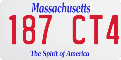 MA license plate 187CT4