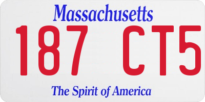 MA license plate 187CT5