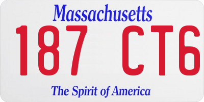 MA license plate 187CT6