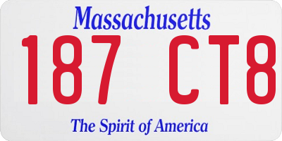 MA license plate 187CT8