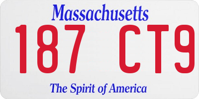 MA license plate 187CT9