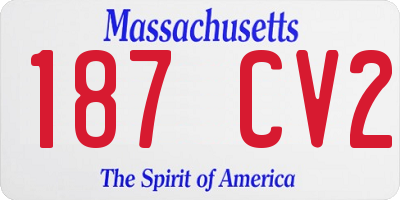 MA license plate 187CV2
