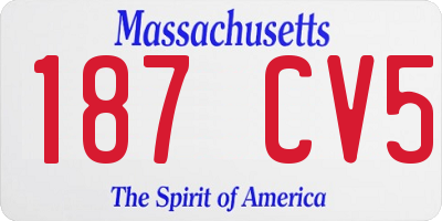 MA license plate 187CV5