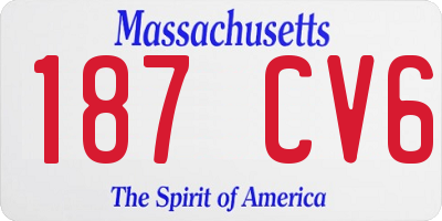 MA license plate 187CV6