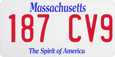 MA license plate 187CV9
