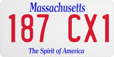 MA license plate 187CX1