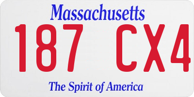 MA license plate 187CX4