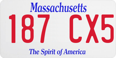 MA license plate 187CX5