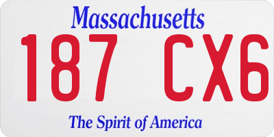 MA license plate 187CX6