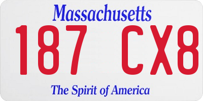 MA license plate 187CX8