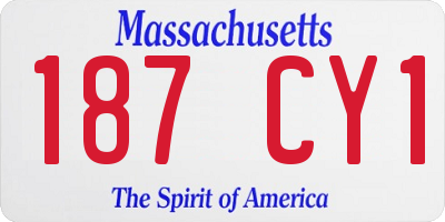 MA license plate 187CY1
