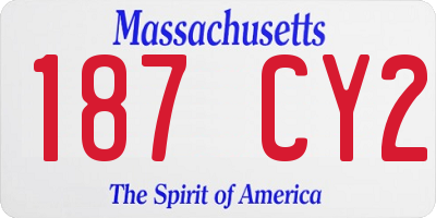 MA license plate 187CY2