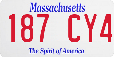 MA license plate 187CY4