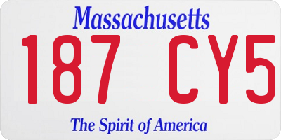 MA license plate 187CY5