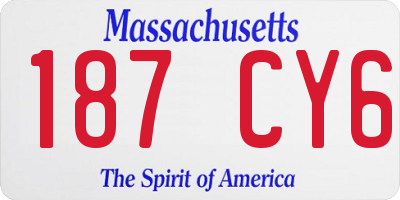 MA license plate 187CY6