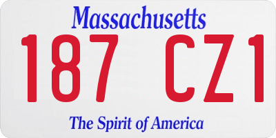 MA license plate 187CZ1