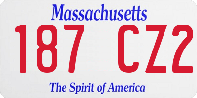 MA license plate 187CZ2