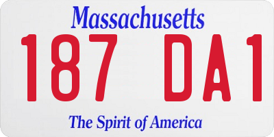 MA license plate 187DA1