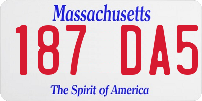MA license plate 187DA5