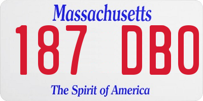 MA license plate 187DB0