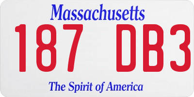 MA license plate 187DB3