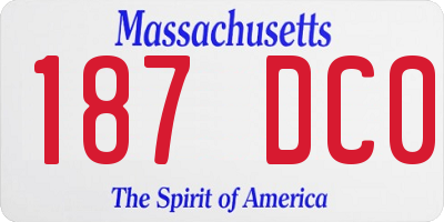MA license plate 187DC0
