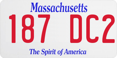 MA license plate 187DC2