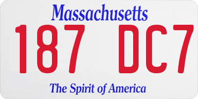 MA license plate 187DC7