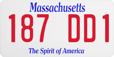 MA license plate 187DD1